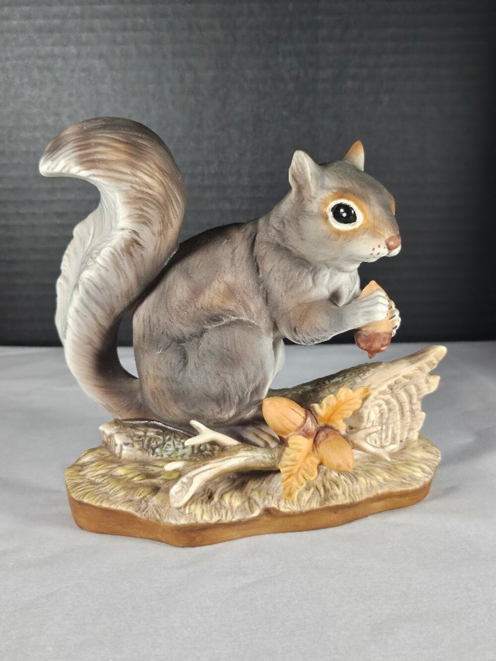 Homeco 1982 Masterpiece Gray Squirrel With Acorns Porcelain Figurine